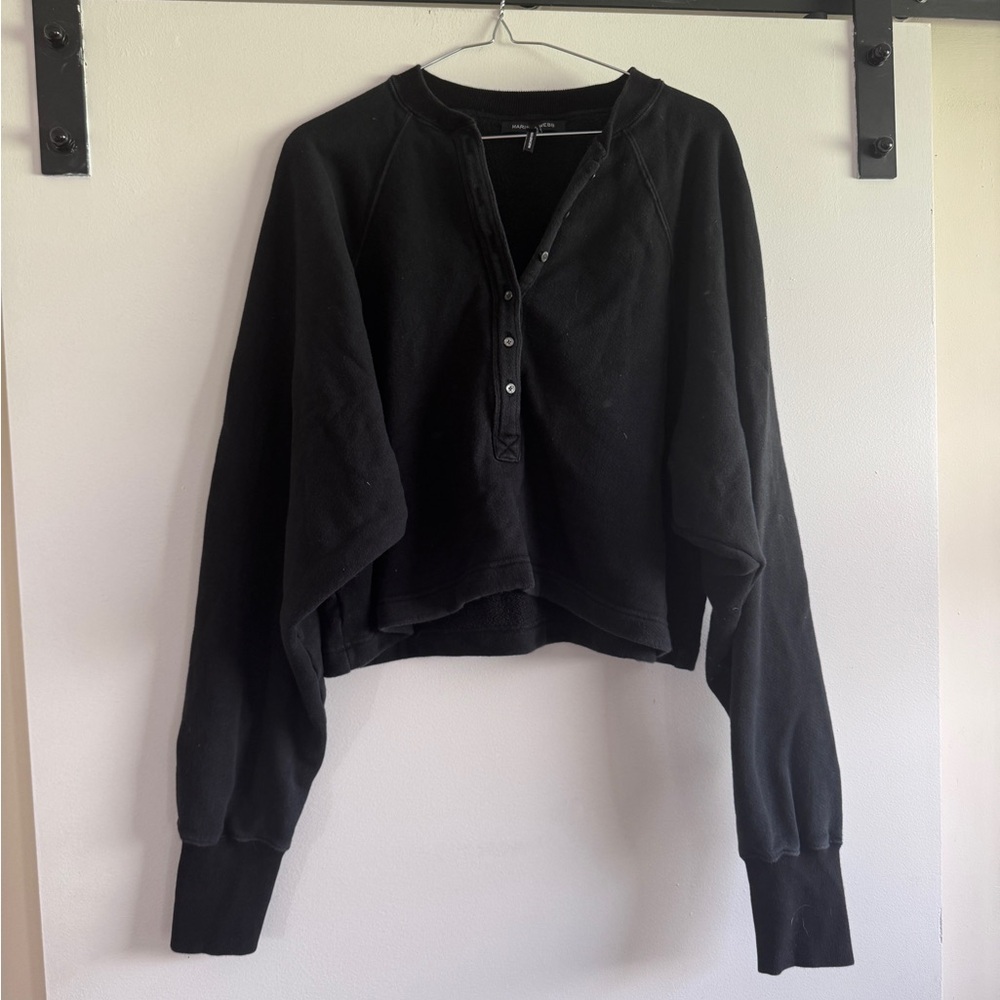 Marissa Webb Black Button Down Swest